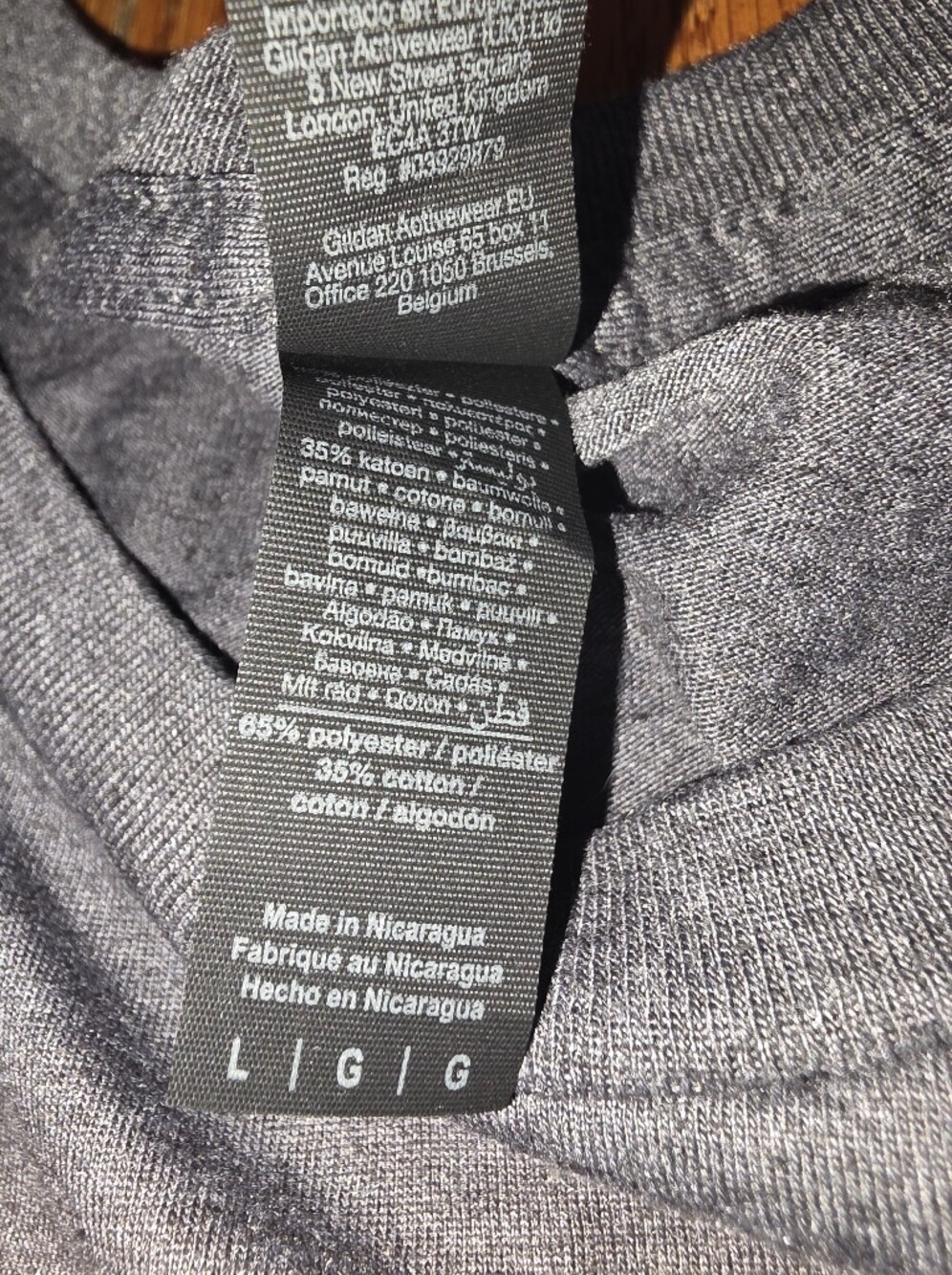 Gildan Gray Tee with Red and Blue Shield Graphic - Picture 5 of 5